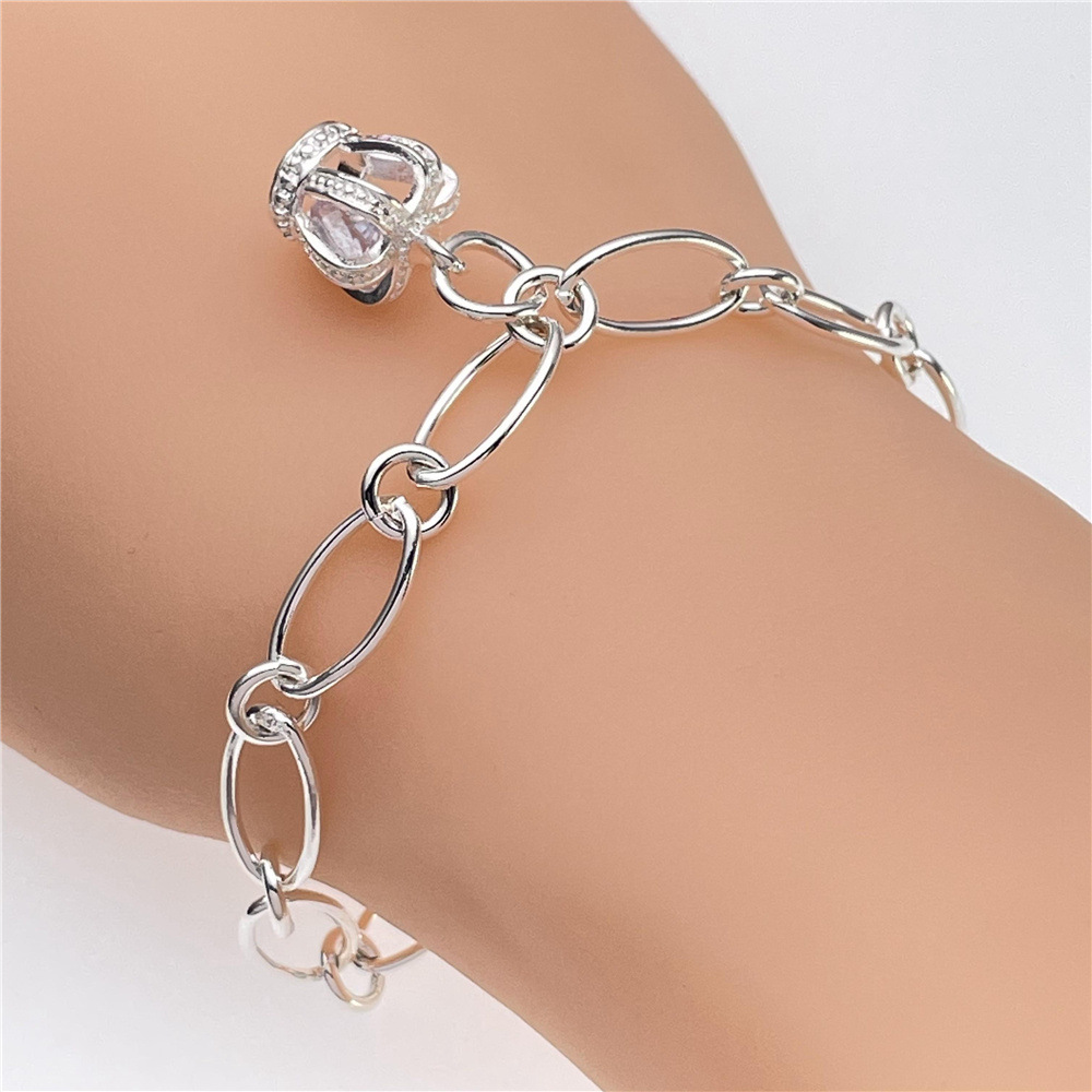Ethnic Fashion Boutique - Gelang Kristal Mahkota Cantik Perak Murni