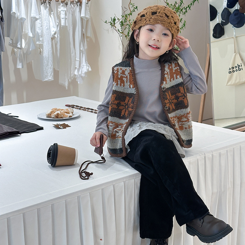 Ethnic Fashion Boutique - Rompi Rajut Retro Musim Gugur 2025