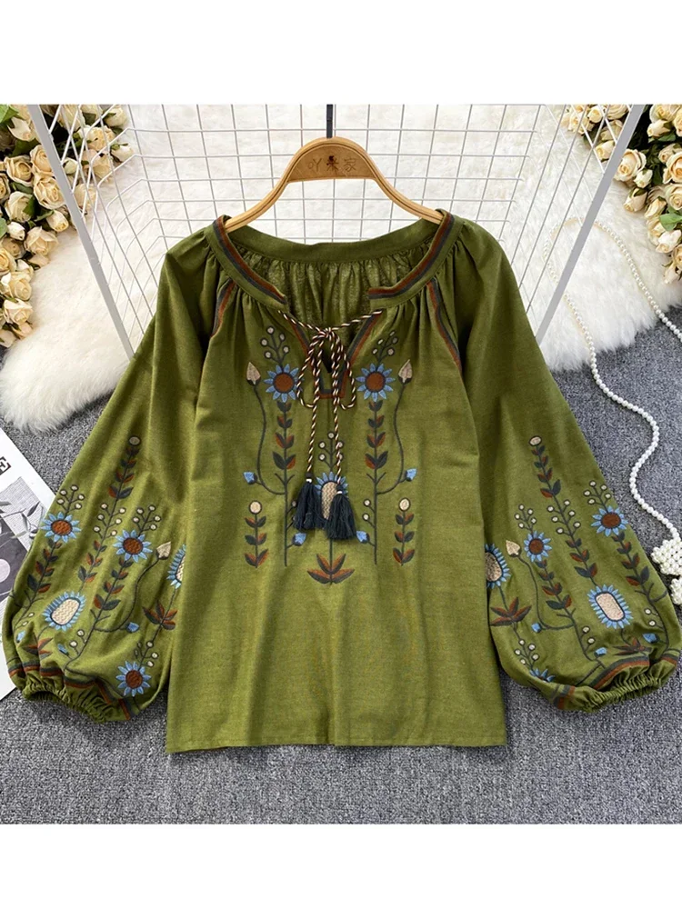Blus musim semi wanita kemeja  - Ethnic Fashion Clothing ulasan dan harga