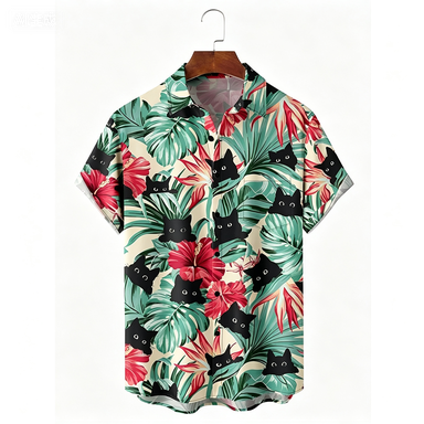Kemeja Kucing Bunga Pantai Haw - Ethnic Fashion Clothing ulasan dan harga