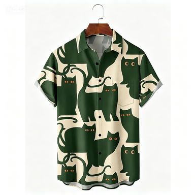 Kemeja Kucing Bunga Pantai Haw - Ethnic Fashion Clothing ulasan dan harga